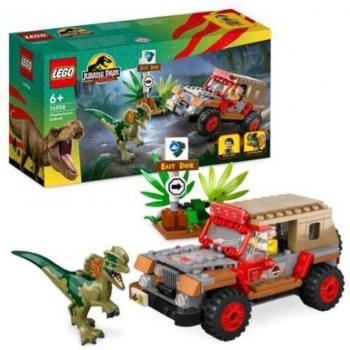 LEGO Jurassic World 76958 Emboscada al Dilofosaurio Set de Construcción, Juguete para Niños y Niñas a Partir de 6 Años con Figura de Dinosaurio y Jeep, Edición An