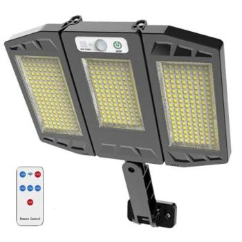 Foco Solar LED 384 SMD con Sensor de Movimiento y Control Remoto HS-V97 Fotovoltaico