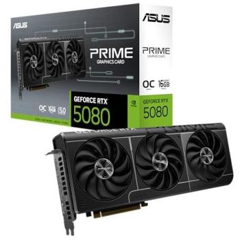 Tarjeta Gráfica ASUS Prime GeForce RTX 5080 EVO OC 16GB GDDR7, PCIe 5.0, HDMI/DP 2.1, Ventiladores Axial-Tech