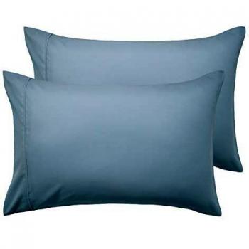 Bedsure Funda Almohada 90 de Microfibra - Juego de 2 Fundas Almohadas 40x90 Transpirable Suave Antiarrugas - Azul Grisáseo, sin Cremallera,2 Unidades