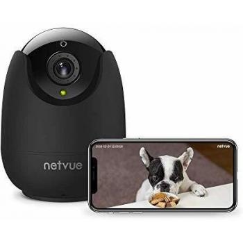 Netvue Camara Vigilancia WiFi Interior 1080P, Camaras Vigilancia Domicilio WiFi Audio Bidireccional Compatible con Alexa, Camara Seguridad Vista 360°, Detección de Movimiento & Alerta Instantánea