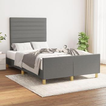 Cama con cabecero de tela gris oscuro 120x200 cm sin colchón Vidaxl