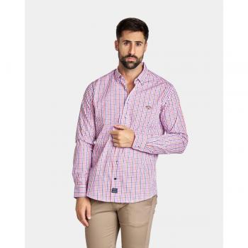 CAMISA DE HOMBRE POPELIN REGULAR CUADROS MULTICOLOR