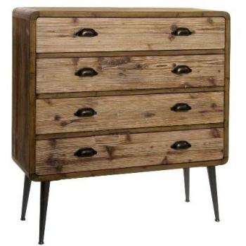 Cómoda Moderna Loft DKD Home Decor Marrón de Madera y Metal Natural 90 x 30 x 97 cm