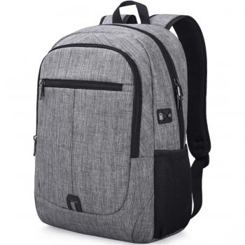 NUBILY Mochila Portatil Hombre 15,6 Pulgadas Impermeable Multifuncional USB Mochila para Estudiantes Ordenador Viaje Negocio Gris