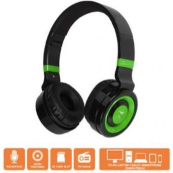 Auriculares Inalámbricos Techmade TM-046-GR con Micrófono y Luz LED Verde