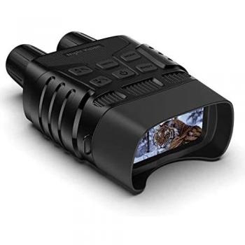 Binoculares Vision Nocturna, Prismáticos de Infrarrojos con Pantalla 2,31 TFT LCD para la Caza, Tomar Fotos y Videos HD, 7 Niveles de IR y Zoom Digital 4X con Tarjeta de Memoria de 32G