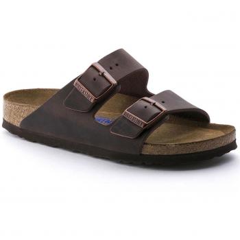 Birkenstock Arizona SFB Oiled Nubuck Leather Men's Casual Mules in Brown