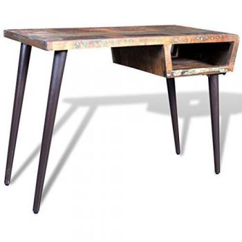 vidaXL Reclaimed Wood Desk with Iron Legs