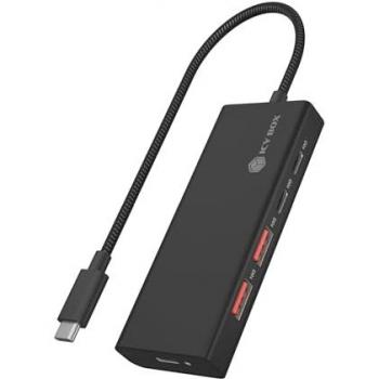 Hub USB-C 4 Puertos con Power Delivery, Aluminio, IB-HUB1436-CPD