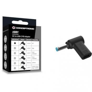 Adaptador de Corriente USB-C a DC Conceptronic 4.5x3.0mm 18-20V para Portátil HP