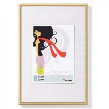 Walther New - Marco de plástico para foto, borde dorado, 50cm x 60cm
