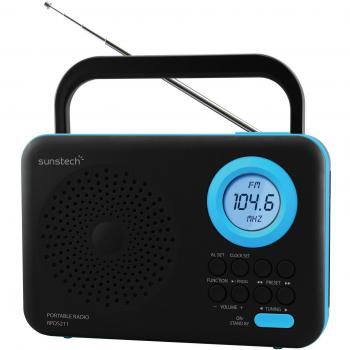 Sunstech RPDS211BL - Radio portátil digital PLL con función despertador y sleep, 3W RMS