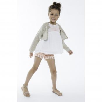 3 Pommes 3L12004, Blusa para Niñas, Blanco
