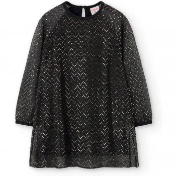 Vestido de niña de tul con lentejuelas doradas Boboli