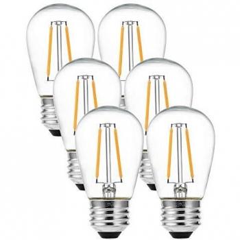 LEDGLE Bombilla LED E27 Vintage, Bombilla decorativa LED con filamento, Blanco cálido 2700K, ST45, 2W