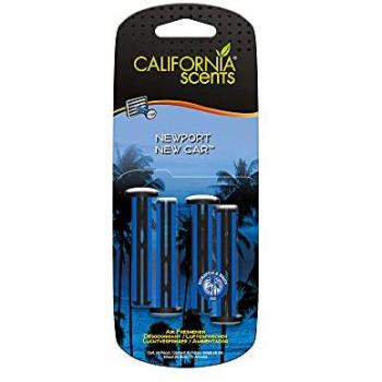 Ambientador para Coche California Scents New Car - Pack de 4 Bastones de Ventilación, Aroma a Coche Nuevo, Color Standard
