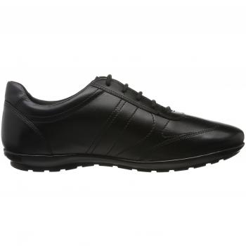 Geox Symbol Men's Black Smooth Leather Sneakers