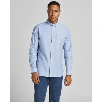 Jack & Jones Men's Slim Fit Organic Cotton Oxford Shirt in Blue