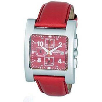 Chronotech Men's Analog-Digital Automatic Watch with Cloth Strap, 40mm Red