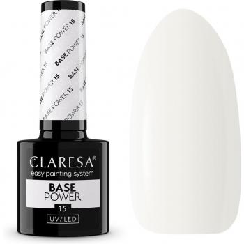 Claresa Base Semipermanente Power Tono 15 - Uv/led Prebase y Esmalte de Acabado para Uñas de Gel 5 g