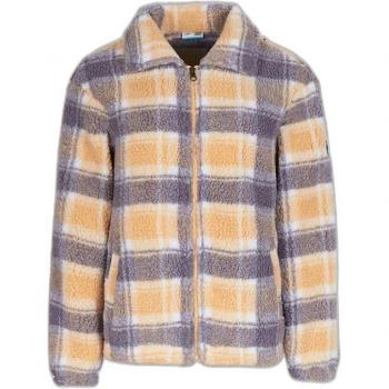 O'Neill Check Women's Fleece Sweatshirt - Grey-Orange Zipper Hoodie