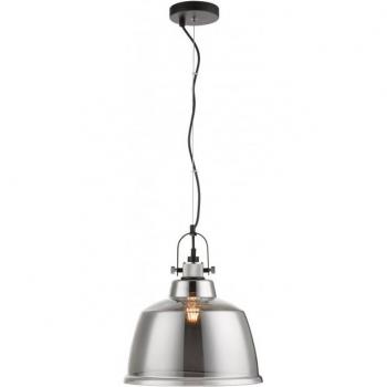 Lámpara colgante Ava de cúpula ahumada, 1 bombilla, longitud de cable 150 cm