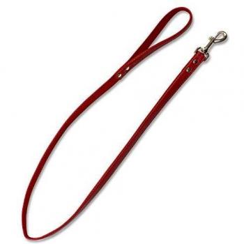 Correa piel huesitos roja - 2 x 120 cm