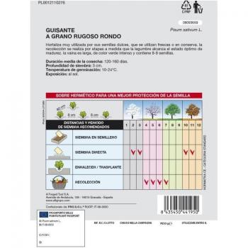 Semillas Huerto Guisantes SATURNIA - Semillas de alta calidad, variedad de guisantes ideales para cultivo en huertos, resistentes a plagas, con un alto rendimiento y sabor dulce