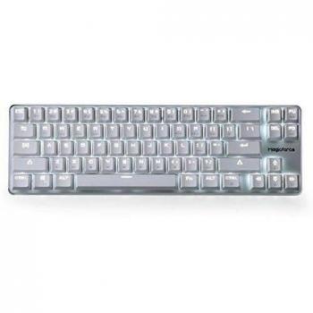 Qisan® Gaming Teclado Retroiluminado Mecánico Con Cable Mecánico Cherry MX-68 Interruptor de Brown Claves Mini Cable Design Blanco