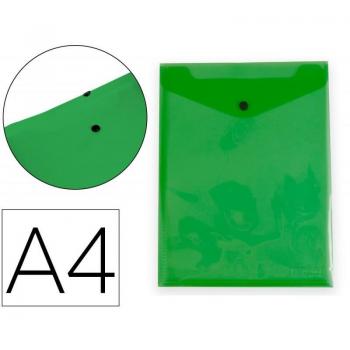 Carpeta Liderpapel Dossier Broche Polipropileno DIN A4 Vertical con Fuelle Verde Translúcido