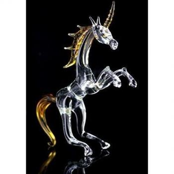 Unicornio - Figura de cristal - Transparente Cristal Transparente Oro Amarillo - Figura decorativa de cristal