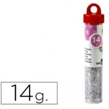 Liderpapel - Purpurina fantasia color plata bote de 14 gr