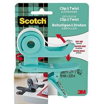 Scotch 90103 - Dispensador de cinta adhesiva C&T, gris, 1 rollo incluido, 19 x 9,8 m