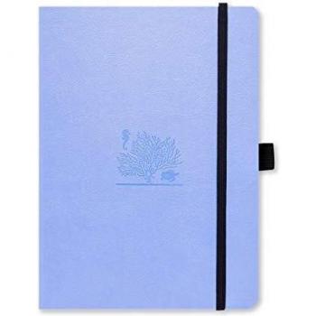 Dingbats - Earth Cuaderno Mediano Punteado, Gran Barrera De Coral Azul Cielo, A5 - Tapa Dura En Cuero Pu - Papel De 100gm A Prueba De Tinta