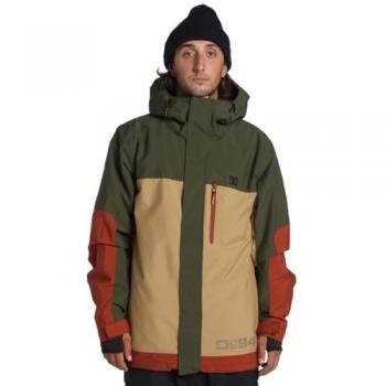 Chaqueta con capucha DC Shoes Defiant verde naranja oscuro - L, características: chaqueta para hombre, color verde y naranja oscuro, talla L, diseño con capucha