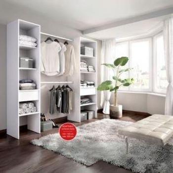 Vestidor Suit 2 Columnas + 2 Cajones Blanco 187X160x50 Cm