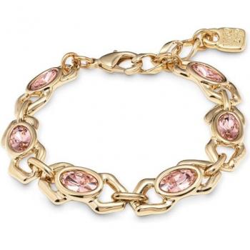 UNO de 50 The Queen Gold Spider Link Bracelet with Pink Crystals