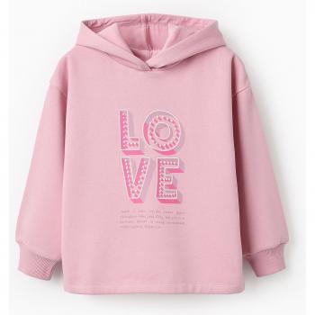 Sudadera de niña con capucha y dibujo frontal Zippy Zkgap0202 Rosa