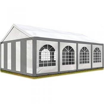 Carpa de fiesta TOOLPORT 4x8 m, alta calidad, PE 450 N, gris-blanco, impermeable