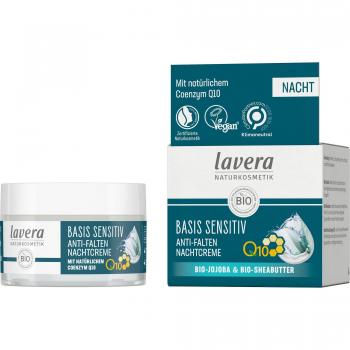 Lavera Q10 Anti-Wrinkle Night Cream - Crema de noche antiarrugas hidratante y nutritiva para piel sensible, 50ml, vegana, orgánica, cosméticos naturales, con jojoba