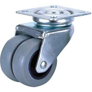 WOLFPACK LINEA PROFESIONAL 11110825 Rueda Doméstica Doble Poliamida Gris Placa 50mm, 50 mm