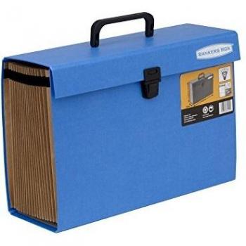 Fellowes Bankers Box - Clasificador de fuelle con 19 secciones y cierre de seguridad, color azul