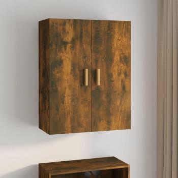 Armario de pared colgante 69,5x34x90 cm Mueble de Almacenaje de Salón Buffet para salón Armario Auxiliar Armario de Almacenamiento Jinlefu en roble ahumado color marrón