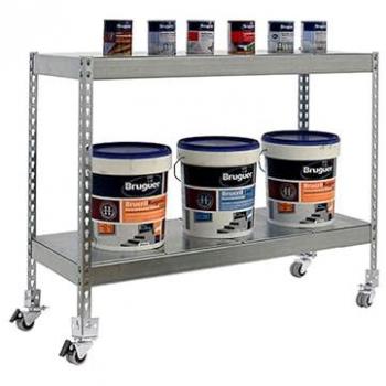 Estantería Industrial ECOFORTE MOB. 1206-2 METAL 900 GALVA/GALVA - 975x1200x600 mm, capacidad de 75 kg de punto de flexión, 2 estantes, incluye