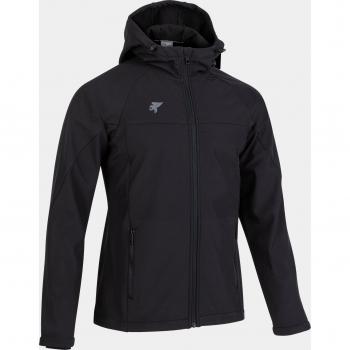 Chaqueta Soft Shell Explorer Negra para Hombre - Joma, modelo 102481, resistente al agua y al viento, con forro interior suave, múltiples bolsillos, ajuste ergonómico y diseño moderno