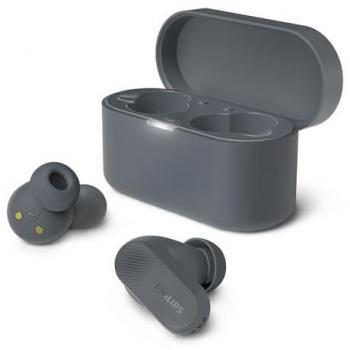 Auriculares Inalámbricos Philips TAT3509GY/00 - True Wireless con Cancelación Activa de Ruido, 16 horas de autonomía, color Gris