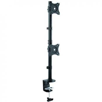 StarTech.com Vertical Desk Mount Dual Monitor Arm - For Monitors 13” to 27” - Adjustable - Desk Clamp / Grommet-Hole Mount - Dual VESA Monitors - Black