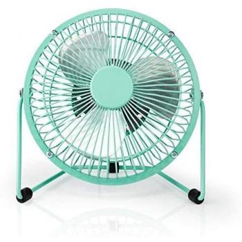 Mini-Ventilator aus Metall | 15 cm Durchmesser | USB-betrieben | Türkis