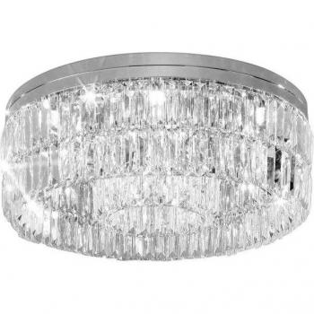 Lámpara de techo de cristal PRISMA elegante de 12 luces Kolarz, diseño moderno, acabado en cromo pulido, compatible con 12 bombillas tipo G9